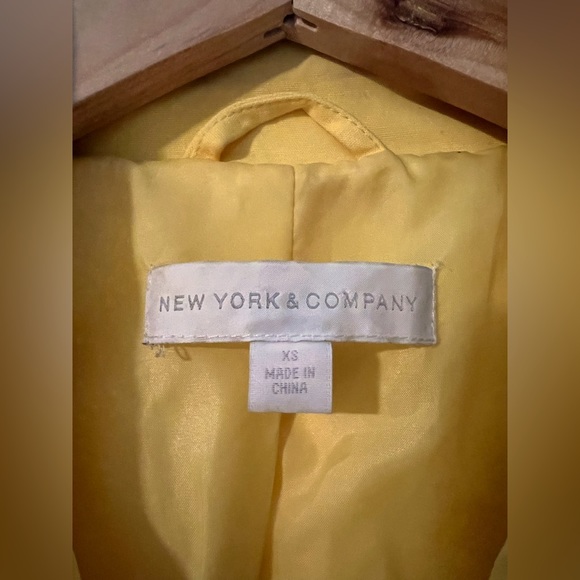 New York & Company Yellow Trench Coat Jacket - Picture 3 of 3